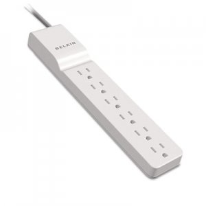 Belkin BLKBE10600008R Surge Protector, 6 Outlets, 8 ft Cord, 720 Joules, White