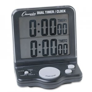 Champion Sports DC100 Dual Timer/Clock w/Jumbo Display, LCD, 3 1/2 x 1 x 4 1/2