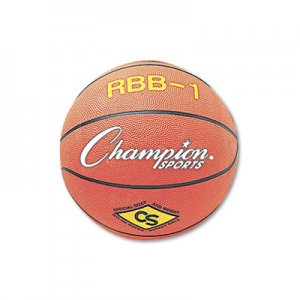 Champion Sports RBB1 Rubber Sports Ball, For Basketball, No. 7, Official Size, Orange
