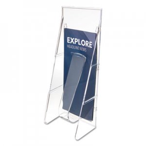 deflecto DEF55601 Stand-Tall Wall-Mount Literature Rack, Leaflet, 4.56w x 3.25d x 11.88h, Clear