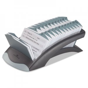 Durable DBL241201 TELINDEX Desk Address Card File, Holds 500 4 1/8 x 2 7/8 Cards, Graphite/Black