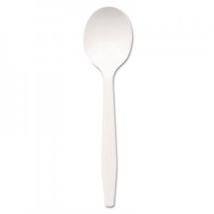 Dixie DXEPSM21 Plastic Cutlery, Mediumweight Soup Spoons, White, 1000/Carton