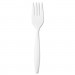 Dixie PFM21 Plastic Cutlery, Mediumweight Forks, White, 1000/Carton