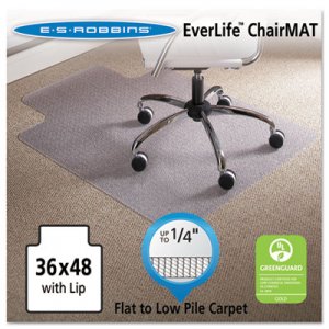 ES Robbins 120023 36 x 48 Lip Chair Mat, Task Series AnchorBar for Carpet up to 1/4