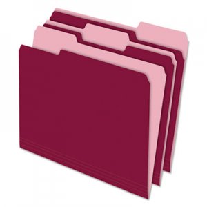 Pendaflex PFX421013BUR Interior File Folders, 1/3 Cut Top Tab, Letter, Burgundy, 100/Box