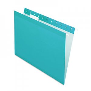 Pendaflex 415215AQU Reinforced Hanging Folders, 1/5 Tab, Letter, Aqua, 25/Box