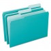 Pendaflex 421013AQU Interior File Folders, 1/3 Cut Top Tab, Letter, Aqua, 100/Box