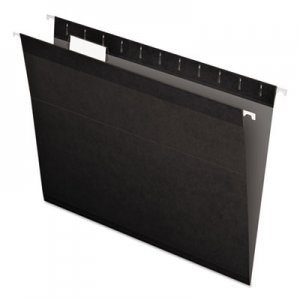 Pendaflex PFX415215BLA Colored Reinforced Hanging Folders, Letter Size, 1/5-Cut Tab, Black, 25/Box