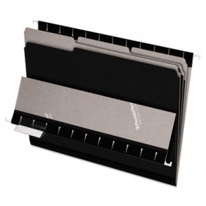 Pendaflex 421013BLA Interior File Folders, 1/3 Cut Top Tab, Letter, Black 100/Box