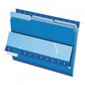 Pendaflex 421013BLU Interior File Folders, 1/3 Cut Top Tab, Letter, Blue 100/Box