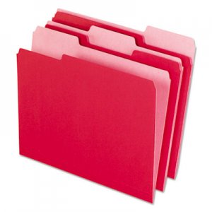 Pendaflex PFX421013RED Interior File Folders, 1/3 Cut Top Tab, Letter, Red, 100/Box