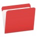 Pendaflex PFXR152RED Double-Ply Reinforced Top Tab Colored File Folders, Straight Tab, Letter Size, Red, 100/Box