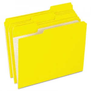 Pendaflex PFXR15213YEL Reinforced Top Tab File Folders, 1/3 Cut, Letter, Yellow, 100/Box