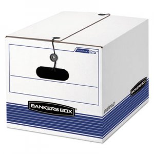 Bankers Box FEL0002501 STOR/FILE Medium-Duty Strength Storage Boxes, Letter/Legal Files, 12.25" x 16" x 11", White