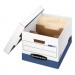 Bankers Box 0083601 R-KIVE Maximum Strength Storage Box,Letter/Legal, Locking Lid, White/Blue, 12/CT