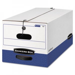 Bankers Box 0001103 LIBERTY Heavy-Duty Strength Storage Box, Letter, 12 x 24 x 10, White/Blue, 4/CT