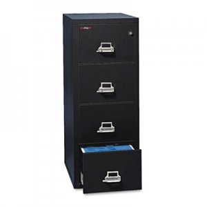 FireKing FIR41825CBL Four-Drawer Vertical File, 17-3/4w x 25d, UL Listed 350 for Fire, Letter, Black