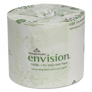 Georgia Pacific Professional 1458001 One-Ply Bathroom Tissue, 1210 Sheets/Roll, 80 Rolls/Carton