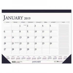 House of Doolittle HOD164 Recycled Two-Color Monthly Desk Pad Calendar w/Large Notes Section, 22x17, 2019