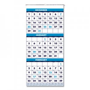 House of Doolittle HOD3640 Recycled Three-Month Format Wall Calendar, 12.25 x 26, 14-Month, 2020-2022
