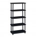 Iceberg 20851 Rough N Ready Five-Shelf Open Storage System, Resin, 36w x 18d x 74h, Black