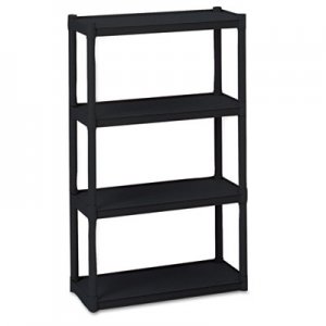 Iceberg 20841 Rough N Ready Four-Shelf Open Storage System, Resin, 32w x 13d x 54h, Black