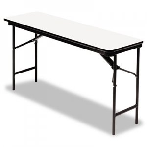 Iceberg 55287 Premium Wood Laminate Folding Table, Rectangular, 72w x 18d x 29h, Gray/Charcoal