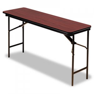 Iceberg 55284 Premium Wood Laminate Folding Table, Rectangular, 72w x 18d x 29h, Mahogany