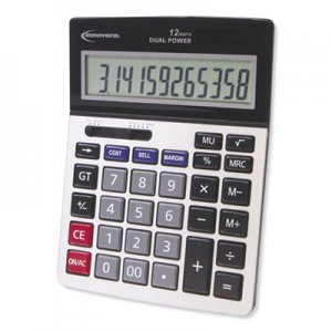 Innovera IVR15968 15968 Minidesk Calculator, 12-Digit LCD