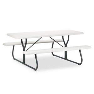 Iceberg 65923 IndestrucTables Too 1200 Series Resin Picnic Table, 72w x 30d, Platinum/Gray