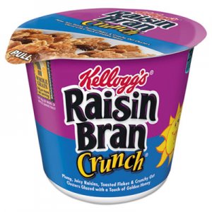 Kellogg's KEB01474 Breakfast Cereal, Raisin Bran Crunch, Single-Serve 2.8oz Cup, 6/Box