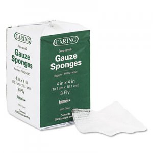 Medline MIIPRM21408C Caring Woven Gauze Sponges, 4 x 4, Non-sterile, 8-Ply, 200/Pack