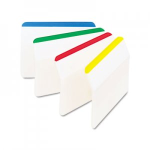 Post-it Tabs MMM686A1 2" Angled Tabs, Lined, 1/5-Cut Tabs, Assorted Primary Colors, 2" Wide, 24/Pack