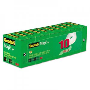 Scotch 810P10K Magic Tape Value Pack, 3/4" x 1000", 1" Core, Clear, 10/Pack