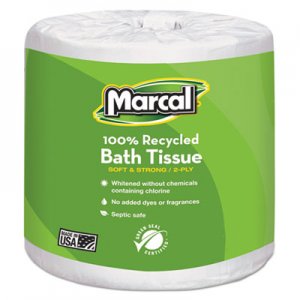 Marcal MRC6079 100% Recycled Two-Ply Bath Tissue, White, 48 Rolls/Carton