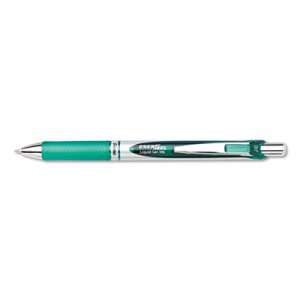 Pentel PENBL77D EnerGel RTX Retractable Liquid Gel Pen, .7mm, Black/Gray Barrel, Green Ink