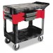 Rubbermaid Commercial 618000BLA Trades Cart, 2-Shelf, 19-1/4w x 38d x 33-3/8h, Black