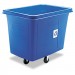 Rubbermaid Commercial RCP461673BE Recycling Cube Truck, Rectangular, Polyethylene, 500lb Cap, Blue