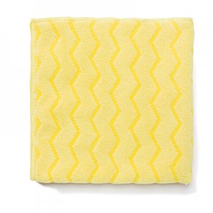 Rubbermaid Commercial RCPQ610 Reusable Cleaning Cloths, Microfiber, 16 x 16, Yellow, 12/Carton