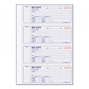 Rediform RED8L816 Receipt Book, 7 x 2 3/4, Carbonless Duplicate, 400 Sets/Book