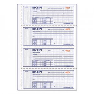 Rediform RED8L808 Money Receipt Book, 7 x 2 3/4, Carbonless Triplicate, 100 Sets/Book