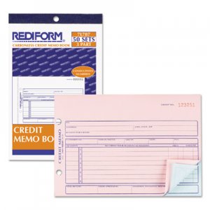 Rediform RED7L787 Credit Memo Book, 5 1/2 x 7 7/8, Carbonless Triplicate, 50 Sets/Book