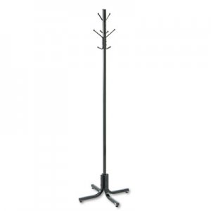Safco 4163BL Metal Costumer, Four Ball-Tipped Double-Hooks, 21w x 21 x 70h, Black