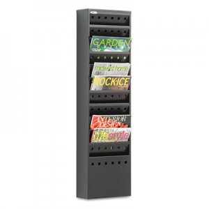 Safco 4321BL Steel Magazine Rack, 11 Compartments, 10w x 4d x 36-1/4h, Black