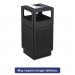 Safco 9477BL Canmeleon Ash/Trash Receptacle, Square, Polyethylene, 38gal, Textured Black