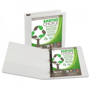 Samsill 16957 Earth's Choice Biobased + Biodegradable D-Ring View Binder, 1 1/2" Cap, White