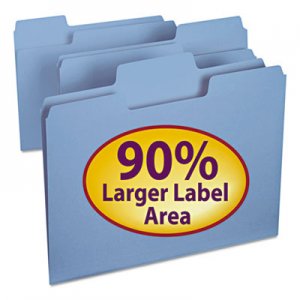 Smead SMD11986 SuperTab Colored File Folders, 1/3-Cut Tabs, Letter Size, 11 pt. Stock, Blue, 100/Box