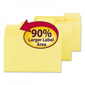 Smead SMD11984 SuperTab Colored File Folders, 1/3-Cut Tabs, Letter Size, 11 pt. Stock, Yellow, 100/Box