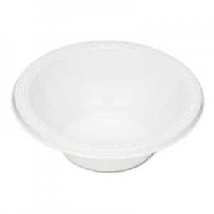 Tablemate 12244WH Plastic Dinnerware, Bowls, 12oz, White, 125/Pack