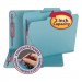 Smead SMD14937 Colored Pressboard Folders with Two SafeSHIELD Coated Fasteners, 1/3-Cut Tabs, Letter Size, Blue, 25/Box
